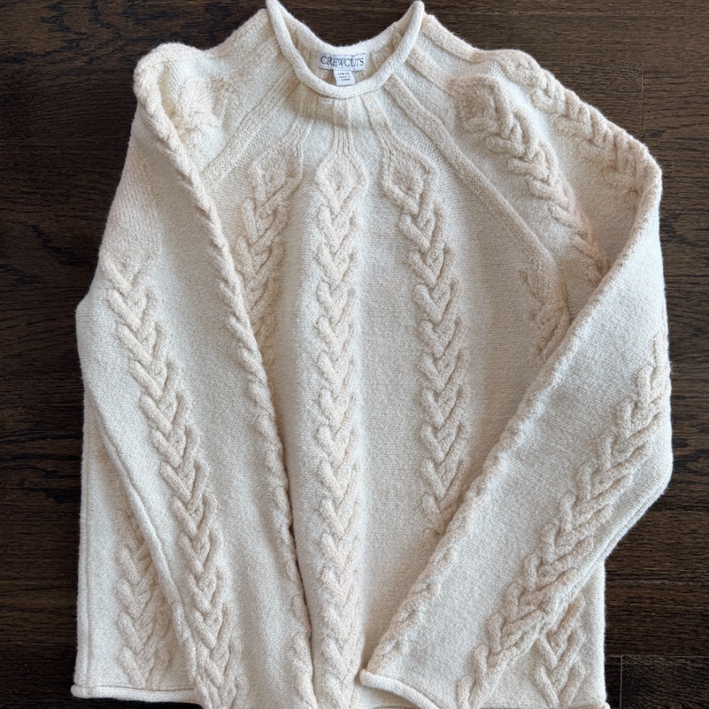 girls crewcuts sweater- cream- sz L